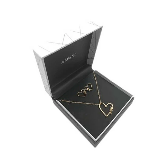 Budget π€© Alfani Gold-Tone Knotted Heart Pendant Necklace & Drop Earrings Set, Created For Macy's π - Image 3