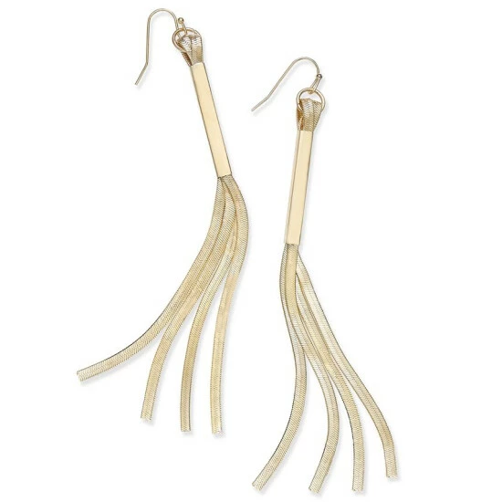 Deals π₯° Alfani Gold-Tone Herringbone Chain Tassel Linear Drop Earrings βοΈ