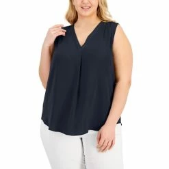 Outlet π Alfani Plus Size V-Neck Top, Created For Macy's Bright White π