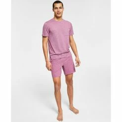 Best Pirce 😍 Alfani Men's Performance Top & Shorts Pajama Separates, Created For Macy's Lake Heather 💯