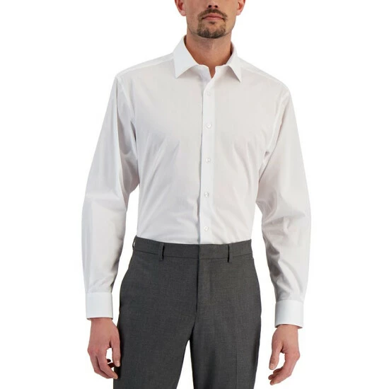 Outlet β¨ Alfani Men's Regular Fit 2-Way Stretch Stain Resistant π Dress π Shirt, Created For Macy's Crimson Red π