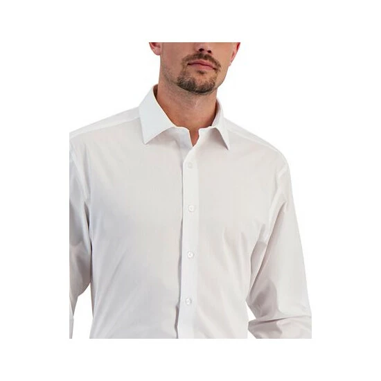 Outlet β¨ Alfani Men's Regular Fit 2-Way Stretch Stain Resistant π Dress π Shirt, Created For Macy's Crimson Red π - Image 3