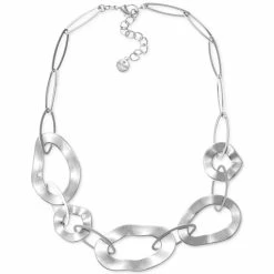 Best Sale π Alfani Silver-Tone Sculptural Link Statement Necklace, 19 + 2 Extender, Created For Macy's β€οΈ