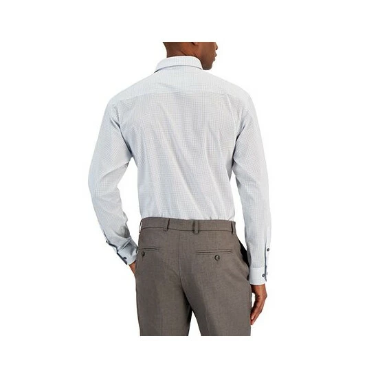 Deals 𧨠Alfani Men's Regular Fit Traveler Stretch π Dress π Shirt, Created For Macy's White Blue π - Image 2