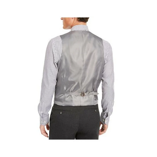Outlet π Alfani Men's Classic-Fit Stretch Solid Suit Vest, Created For Macy's Charcoal π― - Image 2