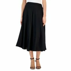 Brand new π Alfani π© Women's Linen Blend Pull-On Pocket Midi π Skirt, Created For Macy's Deep Black β€οΈ