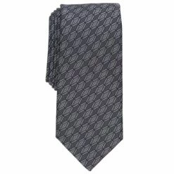 Promo 🥰 Alfani Men's Harper Geo-Print Tie, Created For Macy's Charcoal ✔️