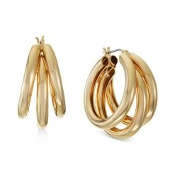 Promo π€© Alfani Gold-Tone Triple-Row Split Tubular Hoop Earrings, Created For Macy's π