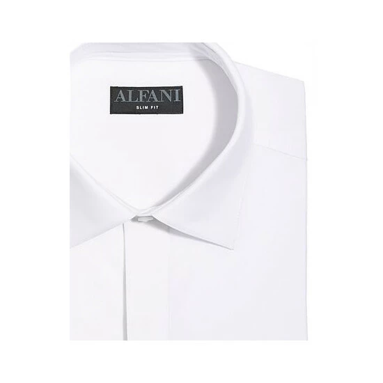 Deals β€οΈ Alfani Men's Slim Fit 2-Way Stretch Formal Convertible-Cuff π Dress π Shirt, Created For Macy's White π - Image 3