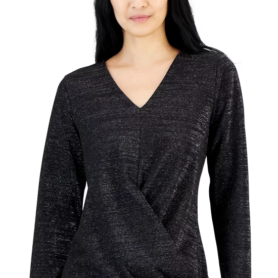 Cheapest π Alfani π© Women's Metallic Ribbed V-Neck Sweater, Created For Macy's Light Greystone β€οΈ