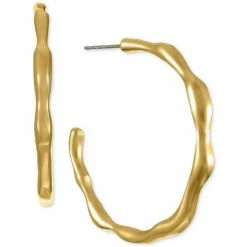 Best reviews of β Alfani Gold-Tone Wavy Medium Hoop Earrings, 1.3, Created For Macy's π