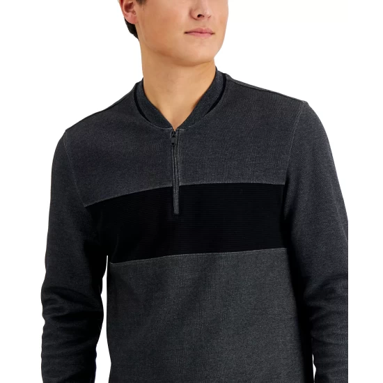 Hot Sale π€© Alfani Men's Double-Knit Sweater, Created For Macy's Blue Nite Escape β¨ - Image 2