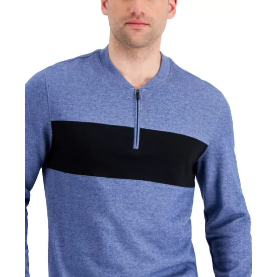 Hot Sale π€© Alfani Men's Double-Knit Sweater, Created For Macy's Blue Nite Escape β¨ - Image 3