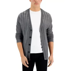 Flash Sale 🤩 Alfani Printed Crewneck T-Shirt, Created For Macy's Black Linear Breeze ❤️