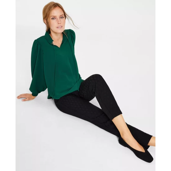 Brand new β¨ Alfani π© Women's Ruffled Tie-Neck Solid-Color Blouse, Created For Macy's Washed White π - Image 4