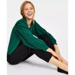 Coupon 💯 Alfani Petite Button-Front Tie-Waist 👗 Dress, Created For Macy's Deep Black 🎉