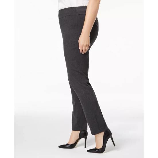 Discount βοΈ Alfani Plus Size Tummy-Control Pull-On Skinny Pants, Created For Macy's Light Heather Gray π€© - Image 9