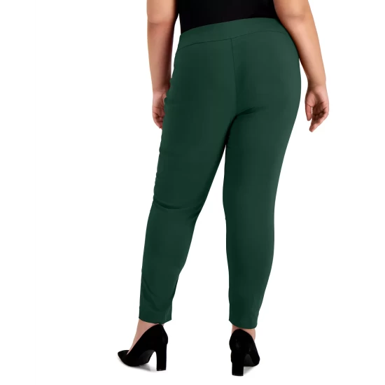 Discount βοΈ Alfani Plus Size Tummy-Control Pull-On Skinny Pants, Created For Macy's Light Heather Gray π€© - Image 13