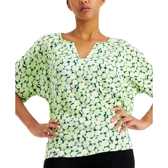 Best Pirce 𧨠Alfani Dolman-Sleeve Top, Created For Macy's Rain Forest Dot Floral π― - Image 5