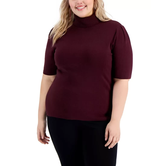 Top 10 π Alfani Plus Size Elbow-Sleeve Turtleneck Sweater, Created For Macy's Washed White β - Image 6