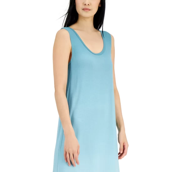 Best Pirce π Alfani π© Women's Side Slit Chemise Nightgown, Created For Macy's Greenblue Slate Ombre π₯° - Image 4