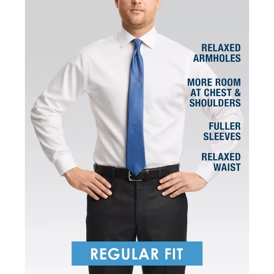 Flash Sale π Alfani Men's Regular Fit 2-Way Stretch Performance Solid π Dress π Shirt, Created For Macy's Dark Grey π€© - Image 3