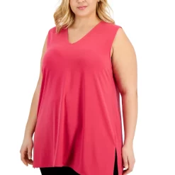 Flash Sale ✨ Alfani Plus Size Faux-Wrap Top, Created For Macy's Black String Geometric ❤️