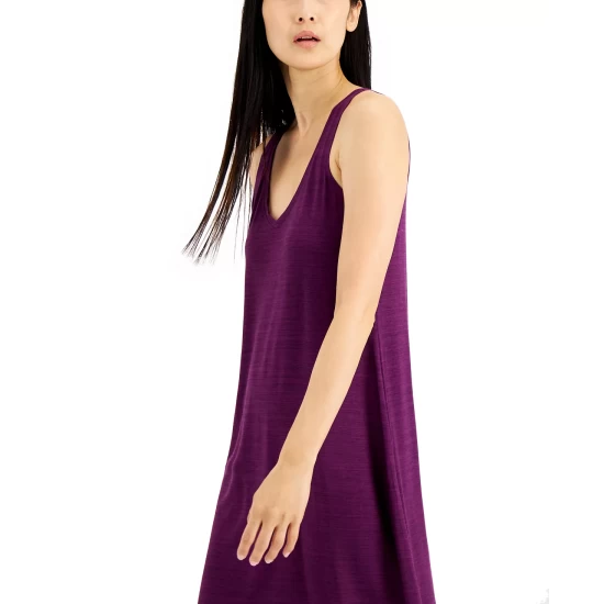 Hot Sale β Alfani π© Women's Space-Dye V-Neck Chemise Nightgown, Created For Macy's Ray Violet Spacedye π - Image 4