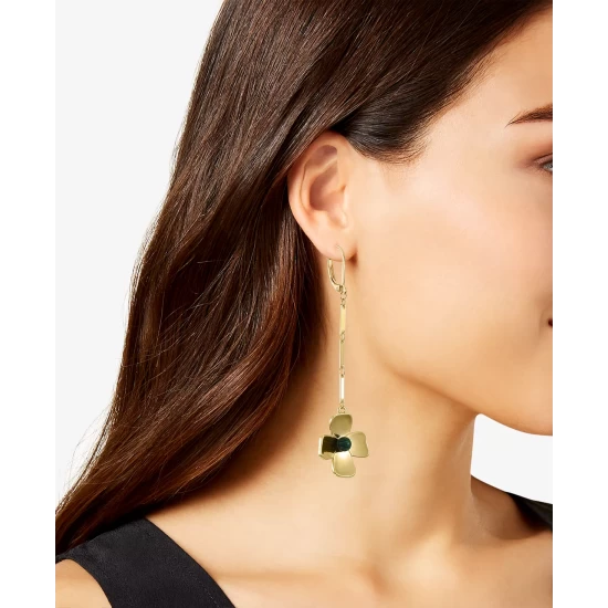 Cheapest π Alfani Gold-Tone Stone Flower Linear Drop Earrings, Created For Macy's Green β - Image 3