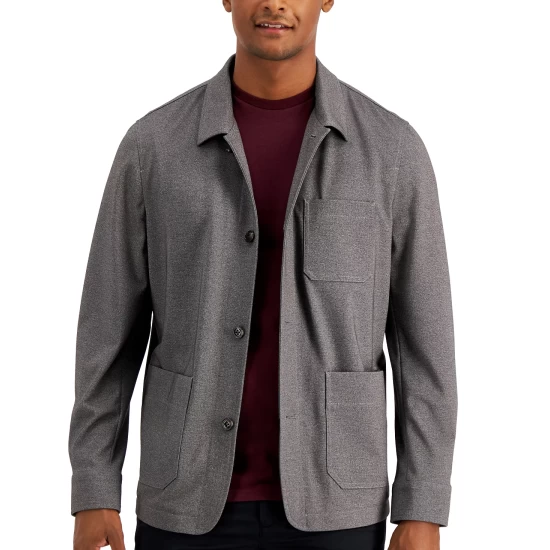 Best reviews of π Alfani Men's Regular-Fit Plaid π Shirt Jacket, Created For Macy's Grey Heather 𧨠- Image 4