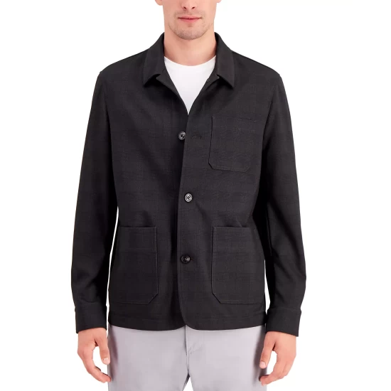 Best reviews of π Alfani Men's Regular-Fit Plaid π Shirt Jacket, Created For Macy's Grey Heather 𧨠- Image 5