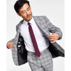 Outlet 😍 Alfani Men's Slim Fit 2-Way Stretch Stain Resistant Geo Print 👗 Dress 👚 Shirt, Created For Macy's Lt Blue White 🎁