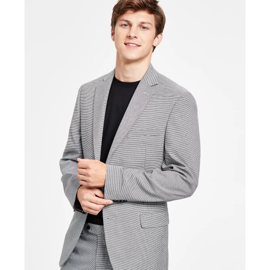 Outlet π Alfani Men's Slim Fit 2-Way Stretch Stain Resistant Geo Print π Dress π Shirt, Created For Macy's Lt Blue White π - Image 2