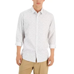 Brand new βοΈ Alfani Men's Slim Fit 2-Way Stretch Stain Resistant French Cuff π Dress π Shirt, Created For Macy's Bright White π